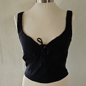 Wild Fable Black Sleeveless Crop Top